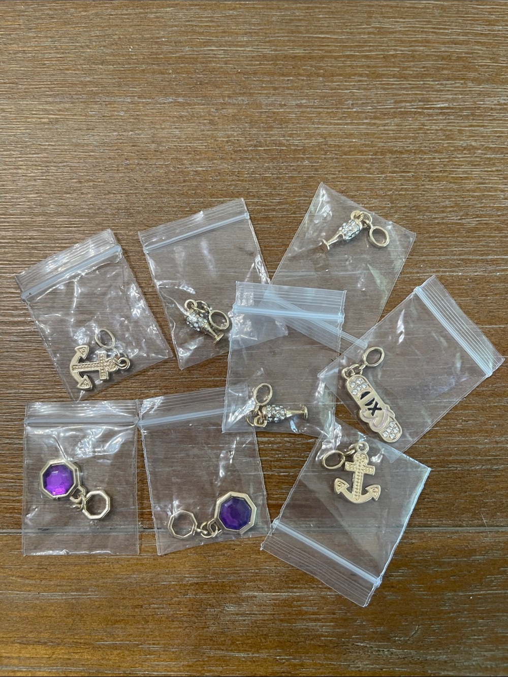 Gold Anchor Charm Pair - Nautical Pendant Charms